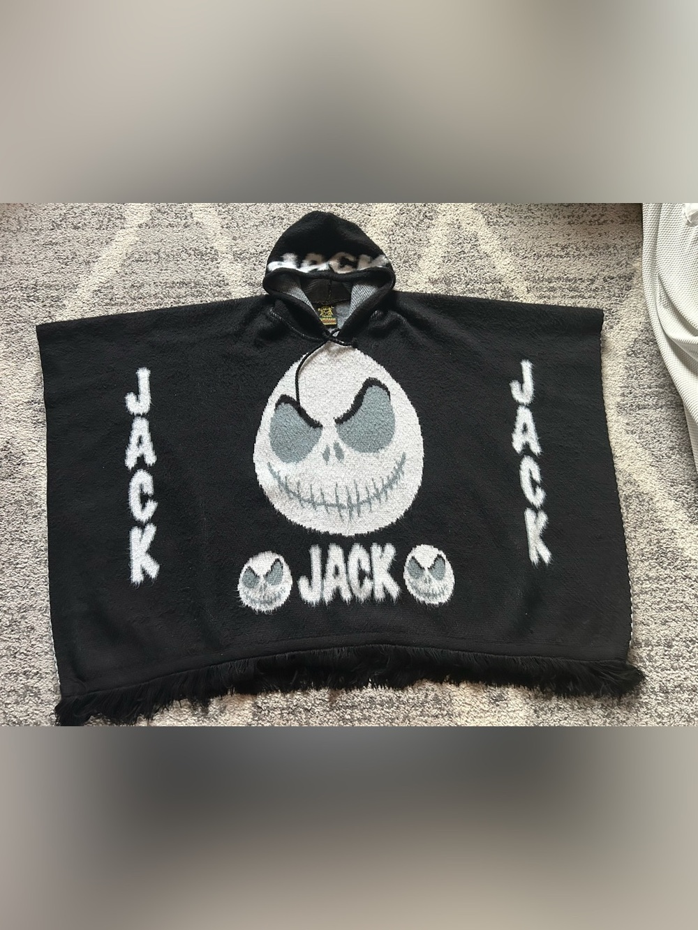 The Nightmare Before Christmas Jack Skellington Hooded Poncho Tejidos Ruminahui